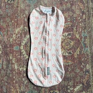 SwaddleMe Pink Baby Compression Swaddle with flower Accents